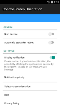control screen rotation APK screenshot 1