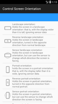 control screen rotation APK screenshot 1