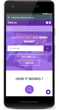 Oke.io - Shorten Urls and Earn Money! APK screenshot 1