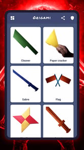 Origami weapons, paper schemes APK screenshot 1
