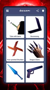 Origami weapons, paper schemes APK screenshot 1