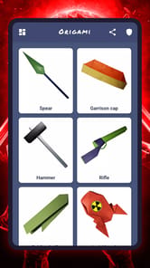 Origami weapons, paper schemes APK screenshot 1