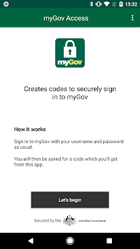myGov Access - code creator APK screenshot 1