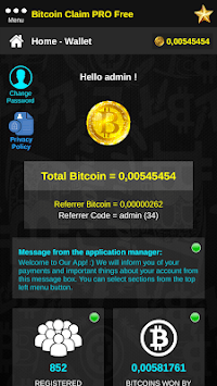 Bitcoin Claim Pro - Free BTC APK screenshot 1