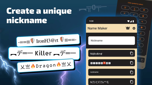 Nickname Maker: Gamer names APK screenshot 1
