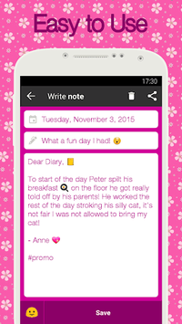 Diary with lock APK screenshot 1