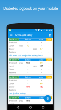 My Sugar Diary : Diabetes App APK screenshot 1