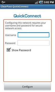 ClearPass QuickConnect APK screenshot 1