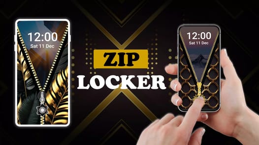 Screen Lock – Gold Zip Locker APK screenshot 1