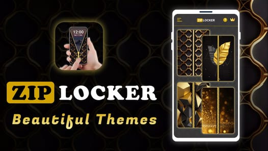 Screen Lock – Gold Zip Locker APK screenshot 1