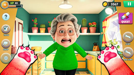 Angry Gran VS Naughty Cat Sim APK screenshot 1