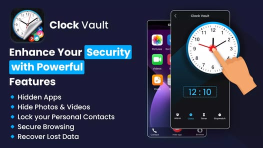 Vault Clock App Hider & Files APK screenshot 1