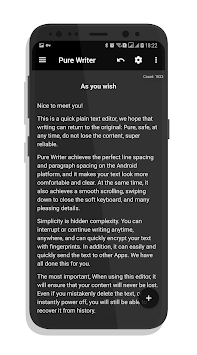 Pure Writer - Never Lose Content Editor APK screenshot 1