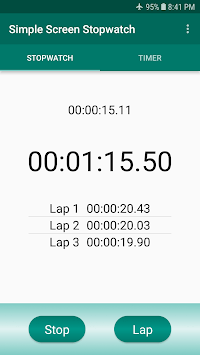 Simple Screen Stopwatch APK screenshot 1 Simple Screen Stopwatch APK screenshot 1