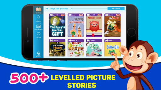 Monkey Stories: books, reading games for kids APK screenshot 1