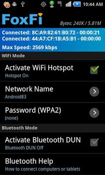 FoxFi (WiFi Tether w/o Root) APK screenshot 1