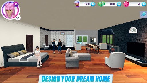 Virtual Sim Story: 3D Dream Home & Life APK screenshot 1