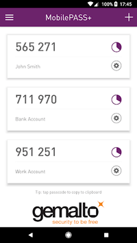 SafeNet MobilePASS+ APK screenshot 1