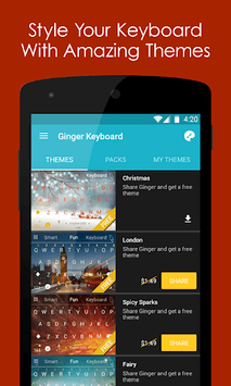 Ginger Keyboard - Emoji, GIFs, Themes & Games APK screenshot 1