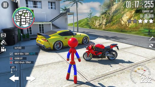 Stickman Rope Hero-Spider Game APK screenshot 1