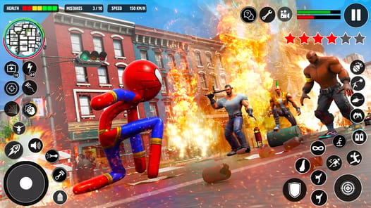 Stickman Rope Hero-Spider Game APK screenshot 1