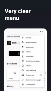 Internet Web Browser - ZEUS APK screenshot 1