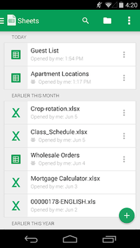 Google Sheets APK screenshot 1