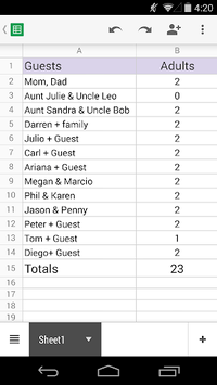 Google Sheets APK screenshot 1