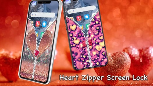 Heart Zipper Screen Lock APK screenshot 1