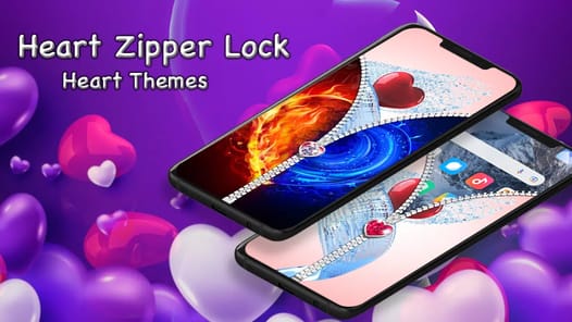 Heart Zipper Screen Lock APK screenshot 1
