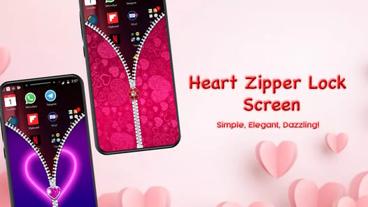 Heart Zipper Screen Lock APK screenshot 1