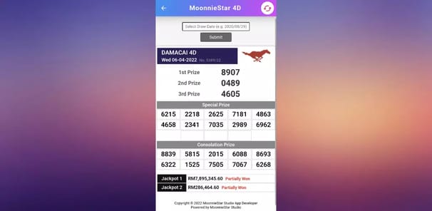 4D Live Draw Results APK screenshot 1