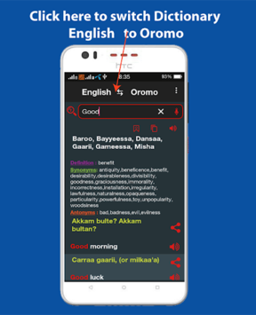 English Afaan Oromo Dictionary Offline APK screenshot 1