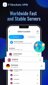 F1 Rockets VPN Fast & Private APK screenshot 1