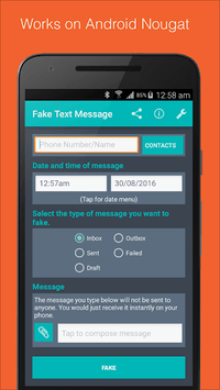 Fake Text Message APK screenshot 1