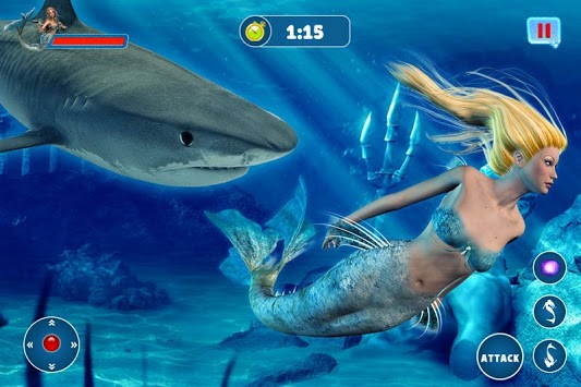 Mermaid Simulator: Underwater & Beach Adventure APK screenshot 1