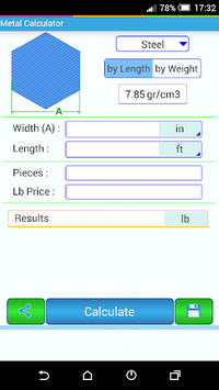 Metal Weight Calculator APK screenshot 1