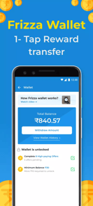 Money earning app Frizza APK screenshot 1