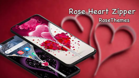Rose Heart Lock Screen Zipper APK screenshot 1