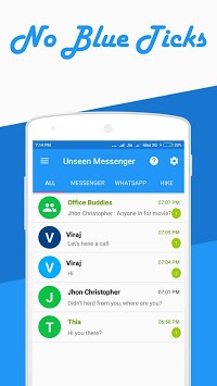 Unseen Messenger: No blue tick APK screenshot 1