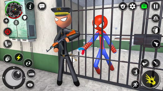 Spider Stick Hero Prison Break APK screenshot 1