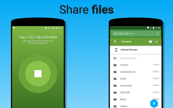 Sweech - Wifi File Transfer APK screenshot 1