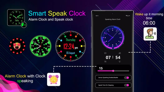 Speak Clock Smart Watch AOD APK screenshot 1