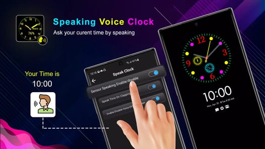 Speak Clock Smart Watch AOD APK screenshot 1