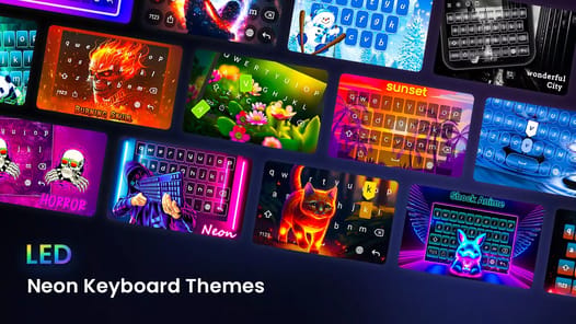 Neon LED Keyboard: RGB & Emoji APK screenshot 1