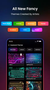 Neon LED Keyboard: RGB & Emoji APK screenshot 1