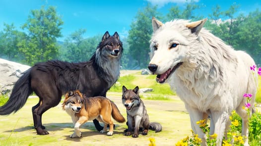 Virtual Arctic Wolf Family Sim APK screenshot 1