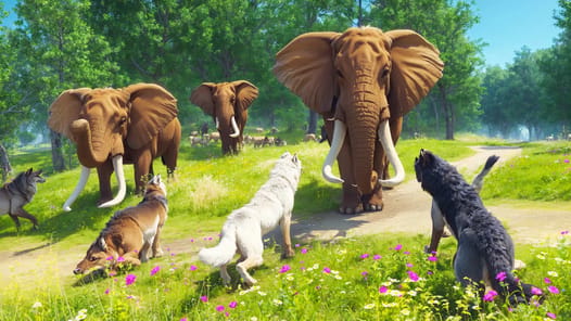 Virtual Arctic Wolf Family Sim APK screenshot 1