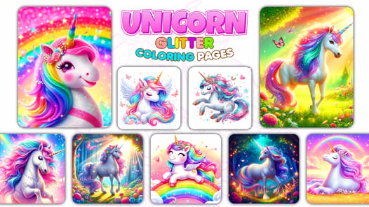 Unicorn Glitter Coloring Pages APK screenshot 1