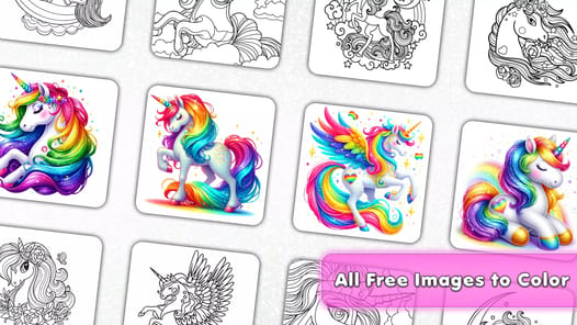 Unicorn Glitter Coloring Pages APK screenshot 1
